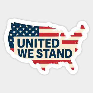 Clean united we stand patriotic map Sticker